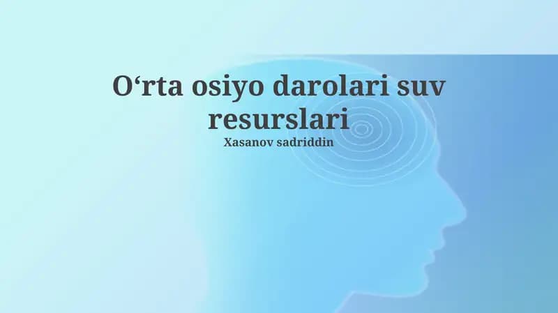 Oʻrta osiyo darolari suv resurslari