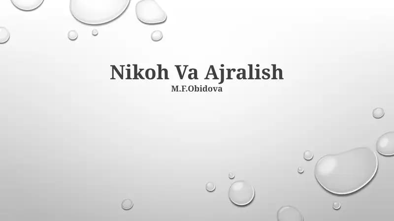 Nikoh Va Ajralish