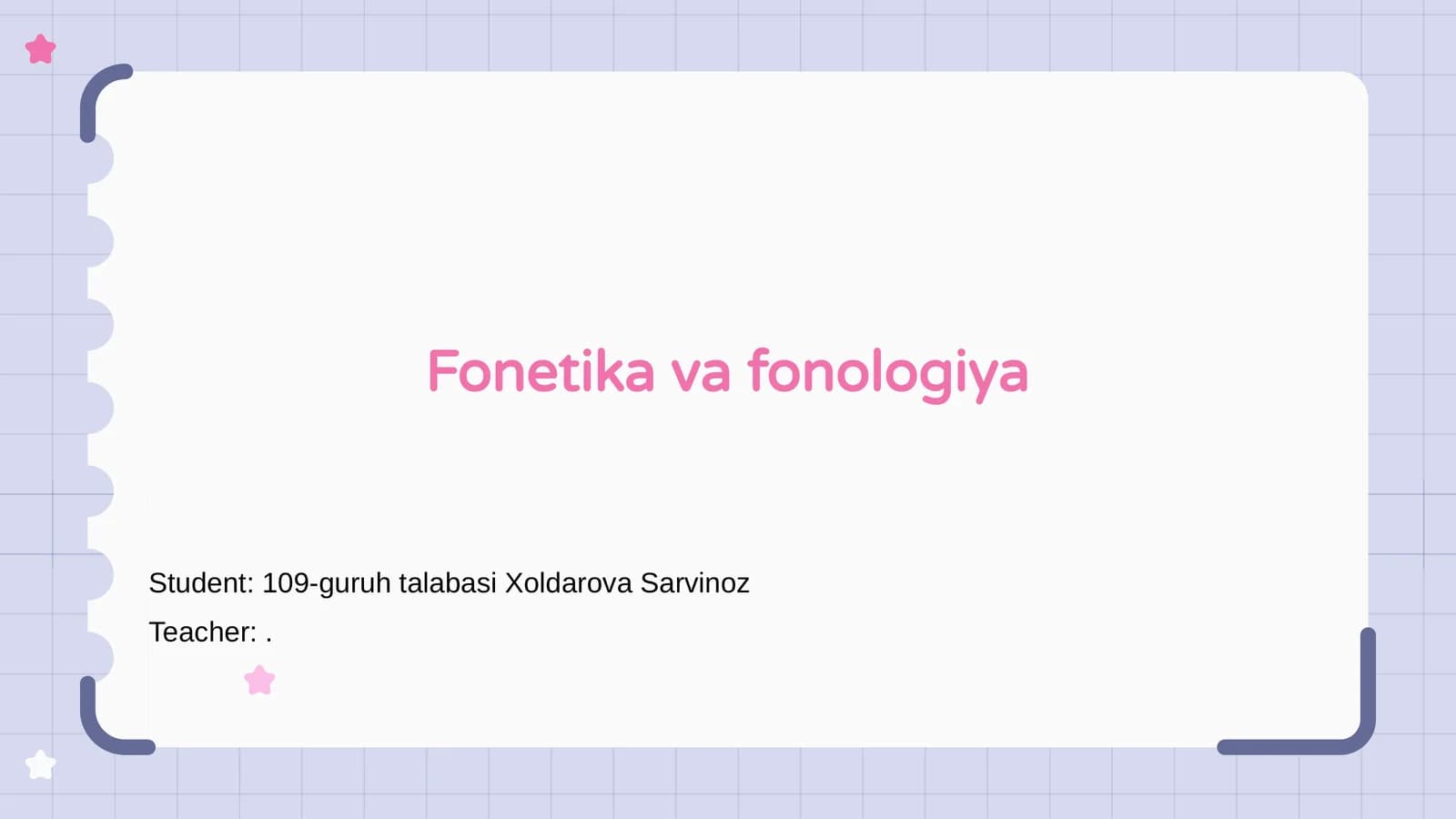 Fonetika va fonologiya