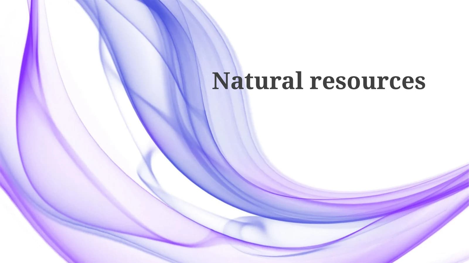 Understanding and Classifying Natural Resources