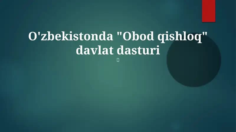 Obod qishloq davlat dasturi