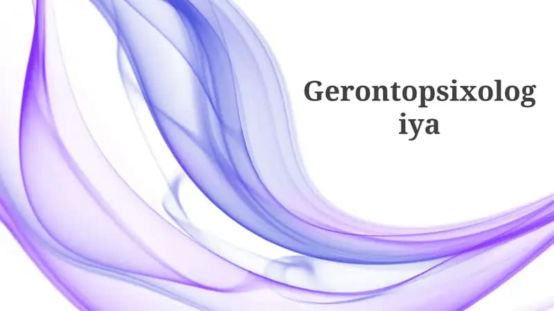 Gerontopsixologiya