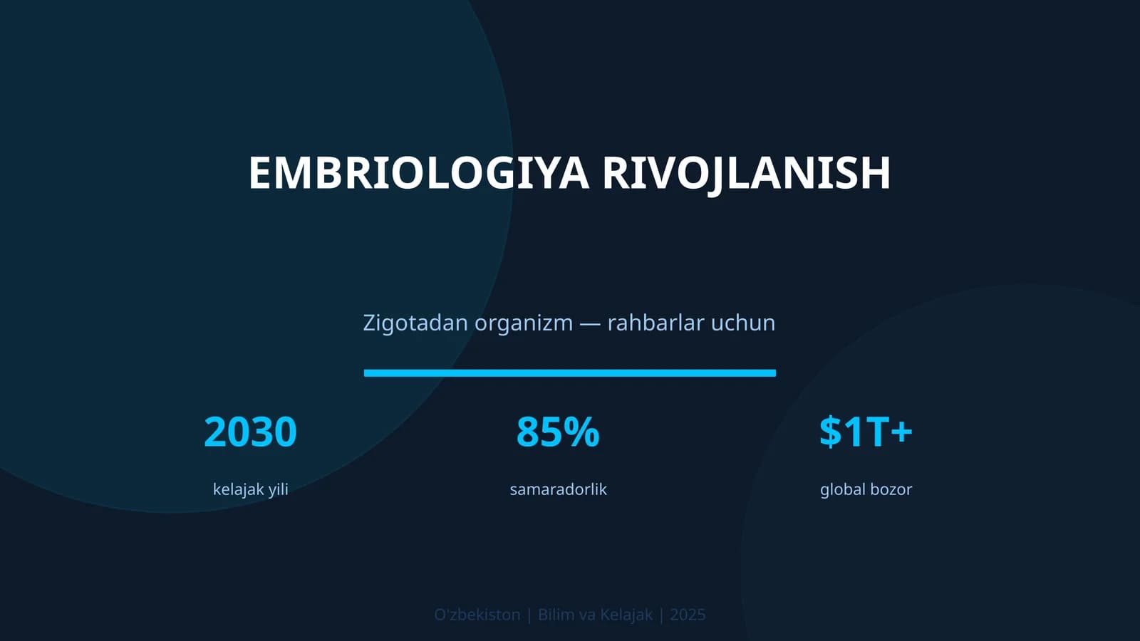 EMBRIOLOGIYA RIVOJLANISH