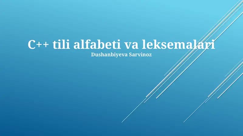 C++ tili alfabeti va leksemalari
