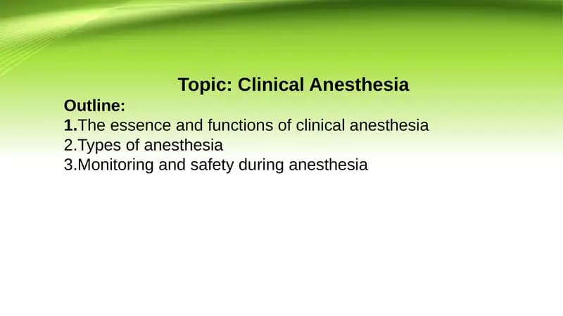 Clinical Anesthesia