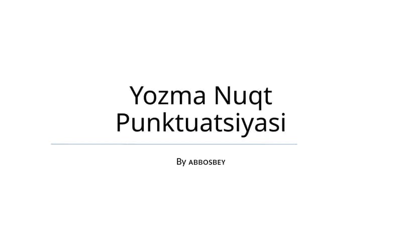 Yozma Nuqt Punktuatsiyasi