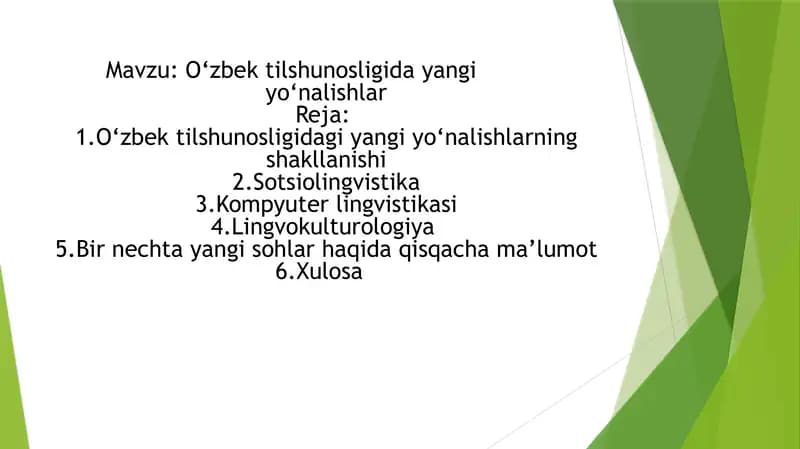 O‘zbek tilshunosligida yangi yo‘nalishlar