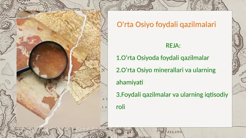 O'rta Osiyo foydali qazilmalari
