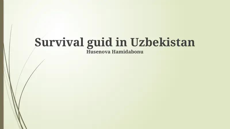 Survival guid in Uzbekistan