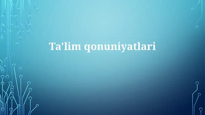 Ta'limqonuniyatlari