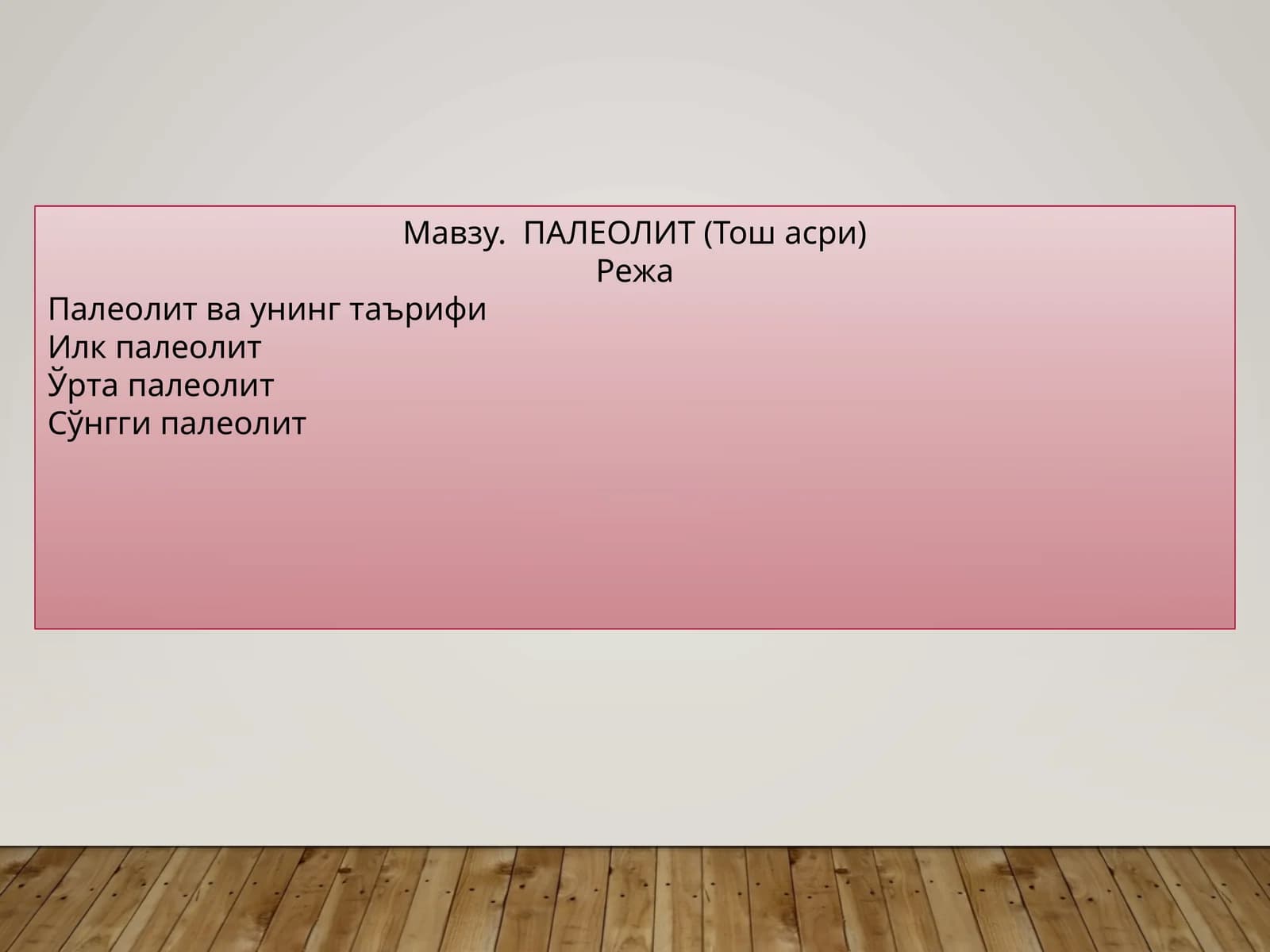 ПАЛЕОЛИТ