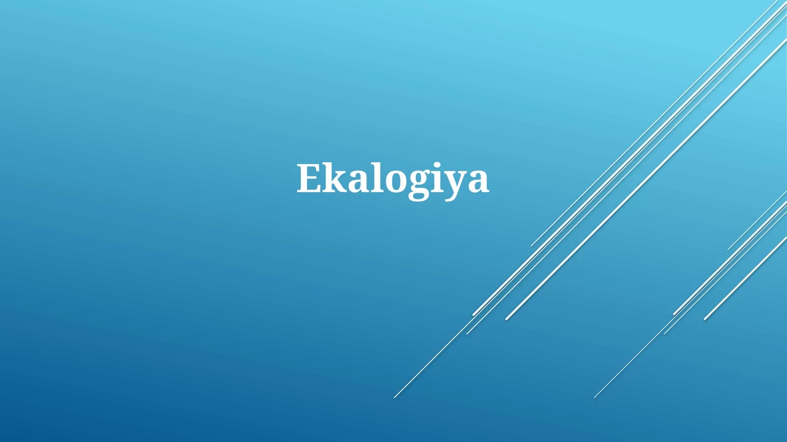 Ekologiya