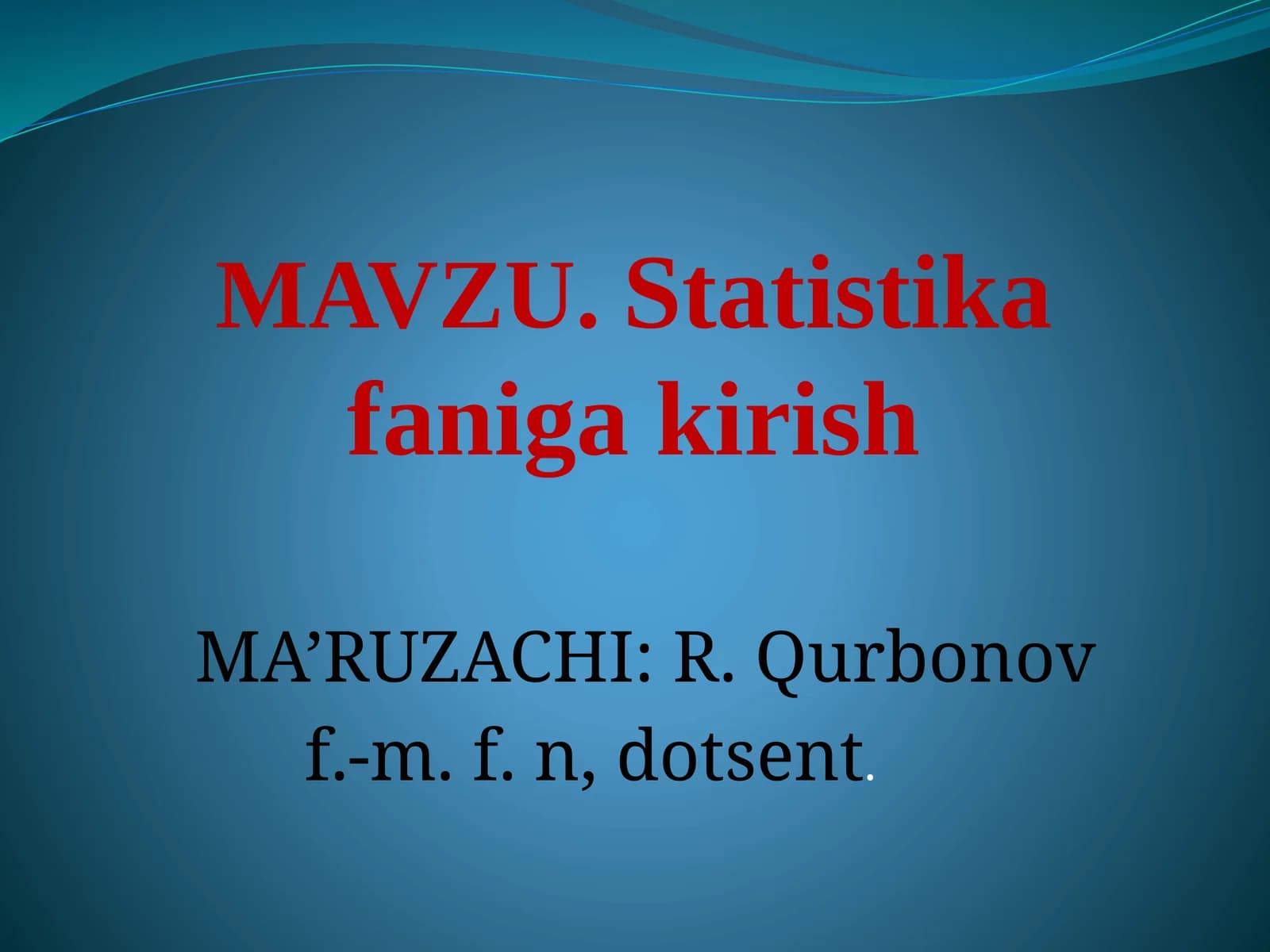 Statistikafanigakirish