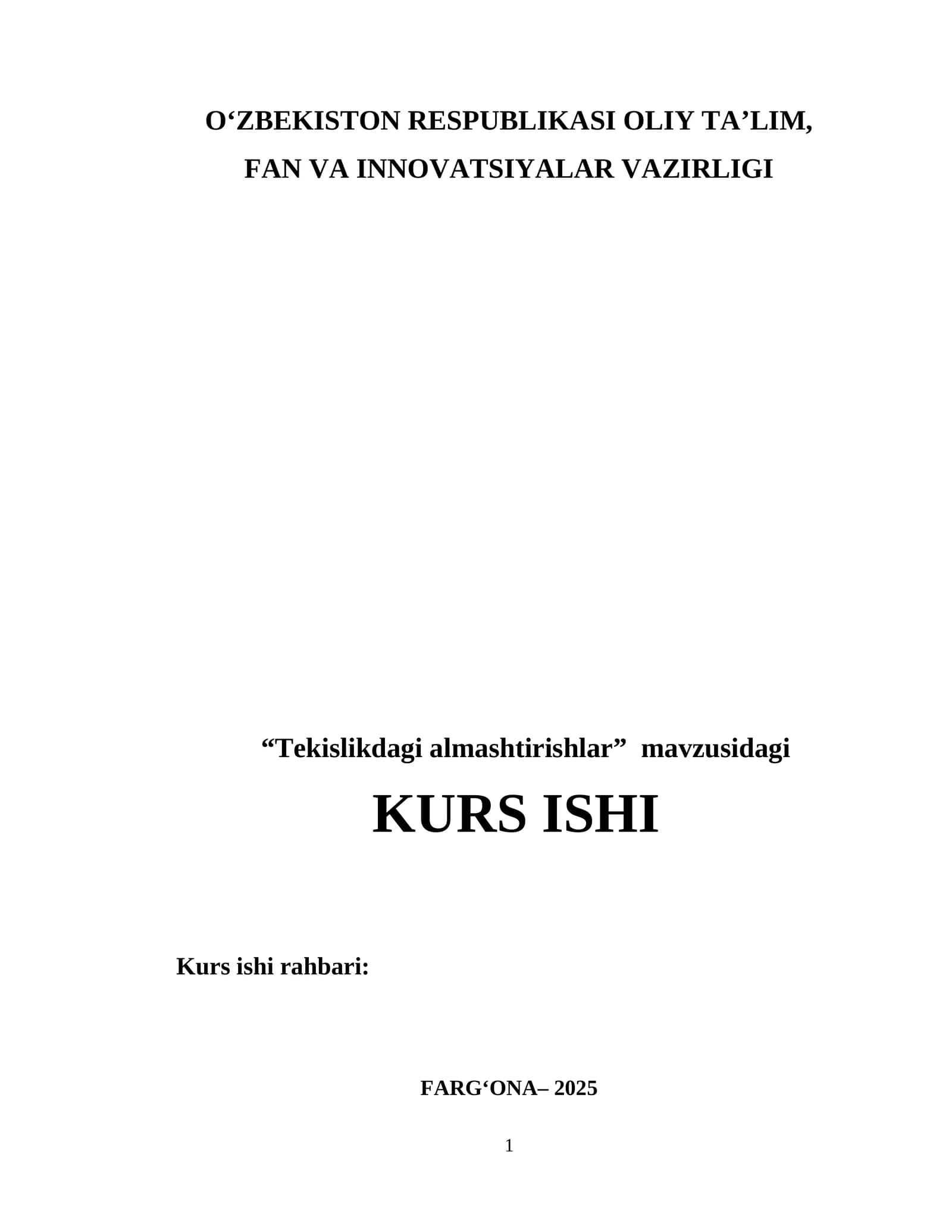 Tekislikdagi almashtirishlar