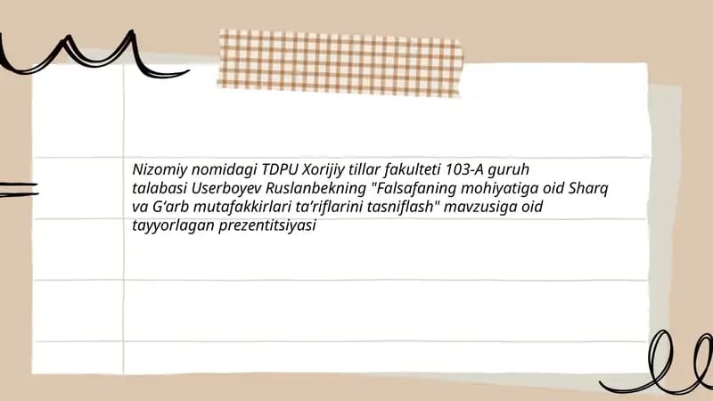 Falsafaning mohiyati