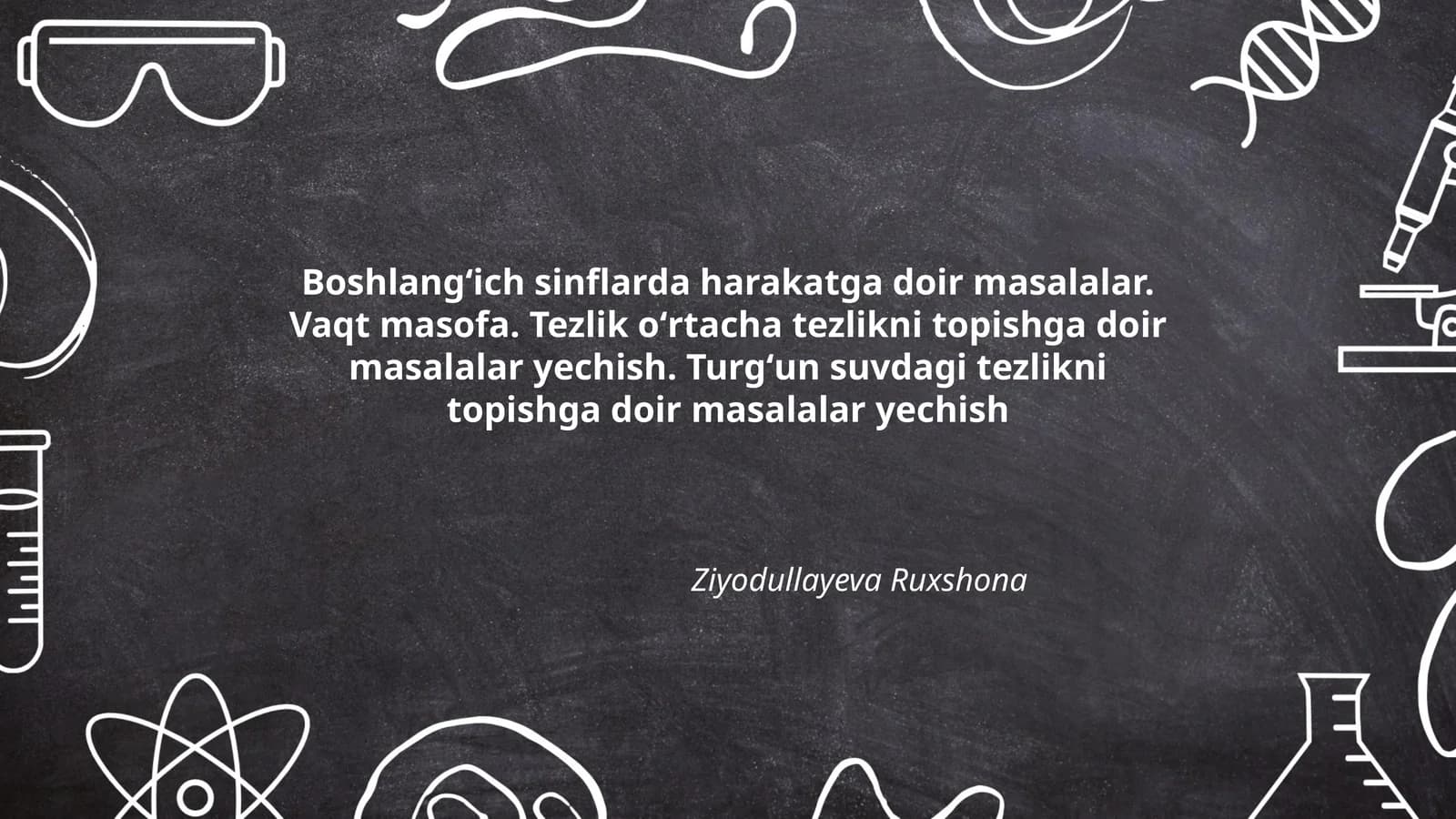 Boshlangʻich sinflarda harakatga doir masalalar