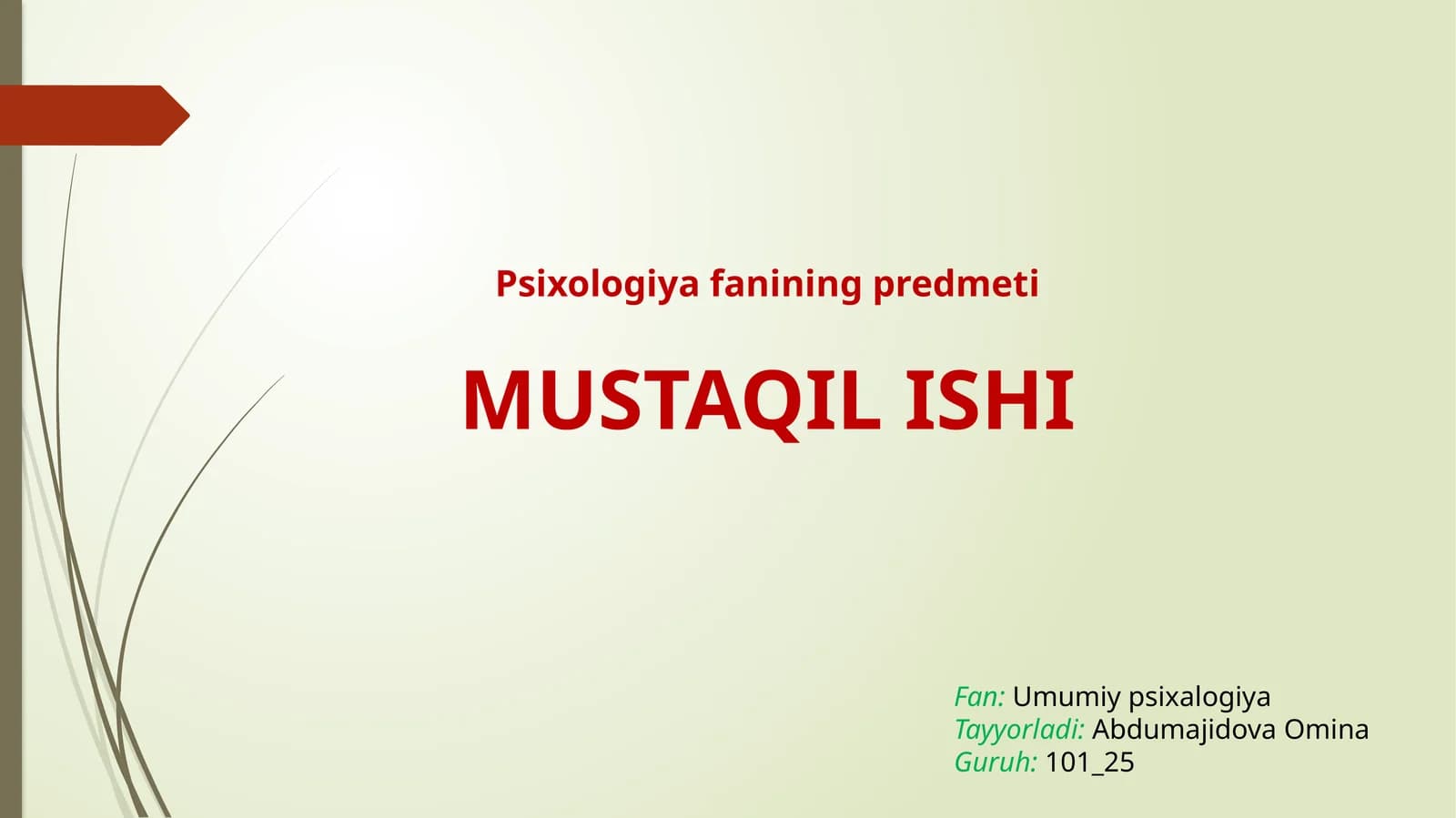 Psixologiyafanining predmeti