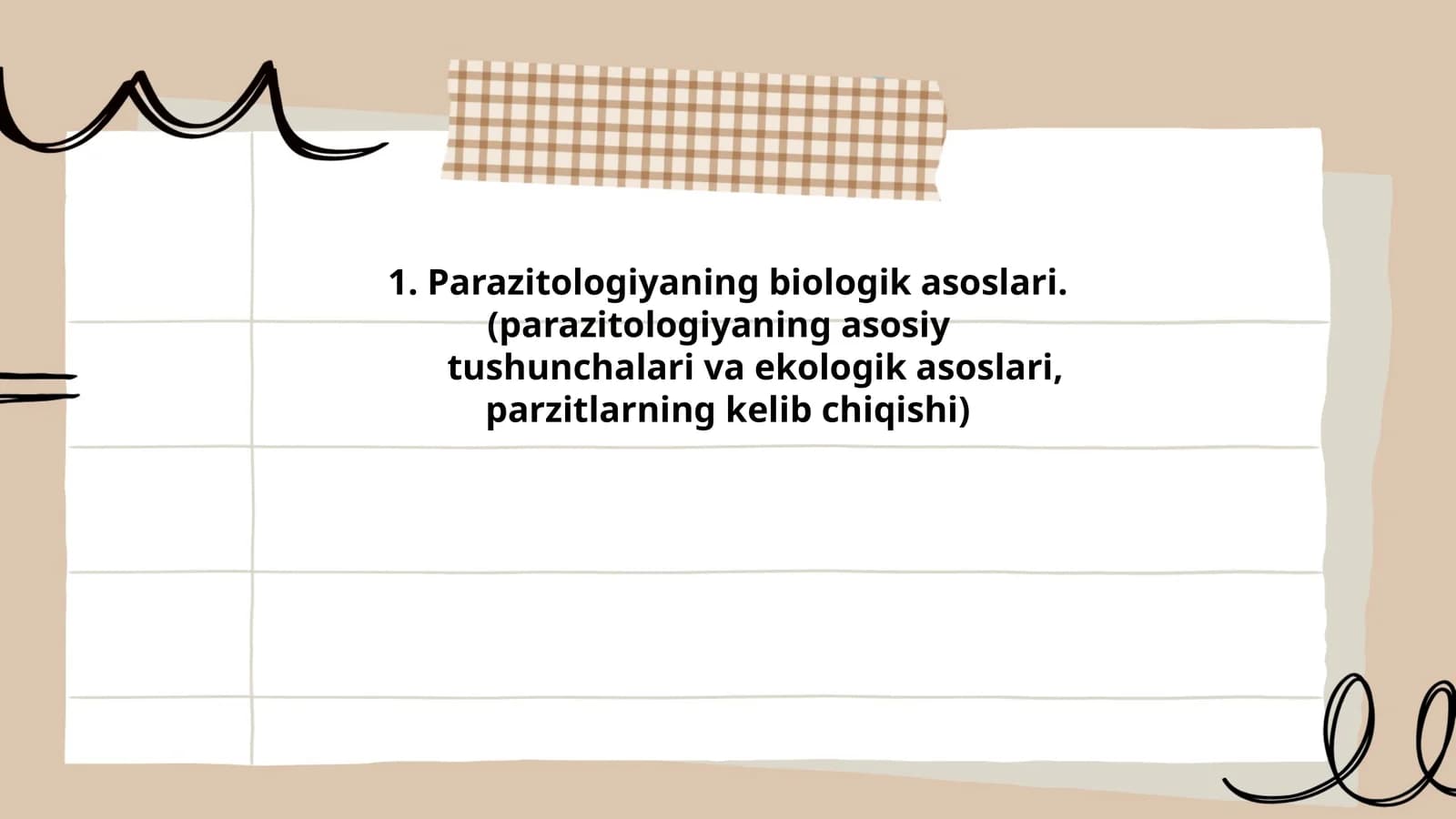 Parazitologiyaning biologik asoslari