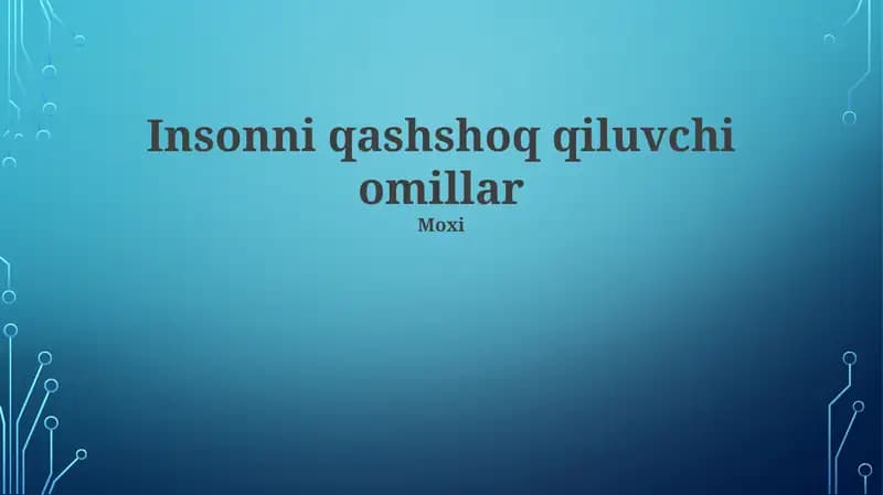 Uyquning buzilishiga olib keladigan atrof-muhit omillari