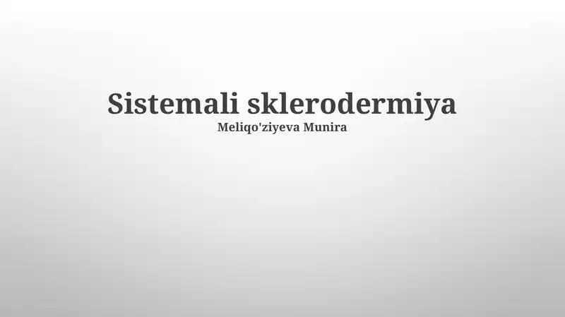 Sistemali sklerodermiya