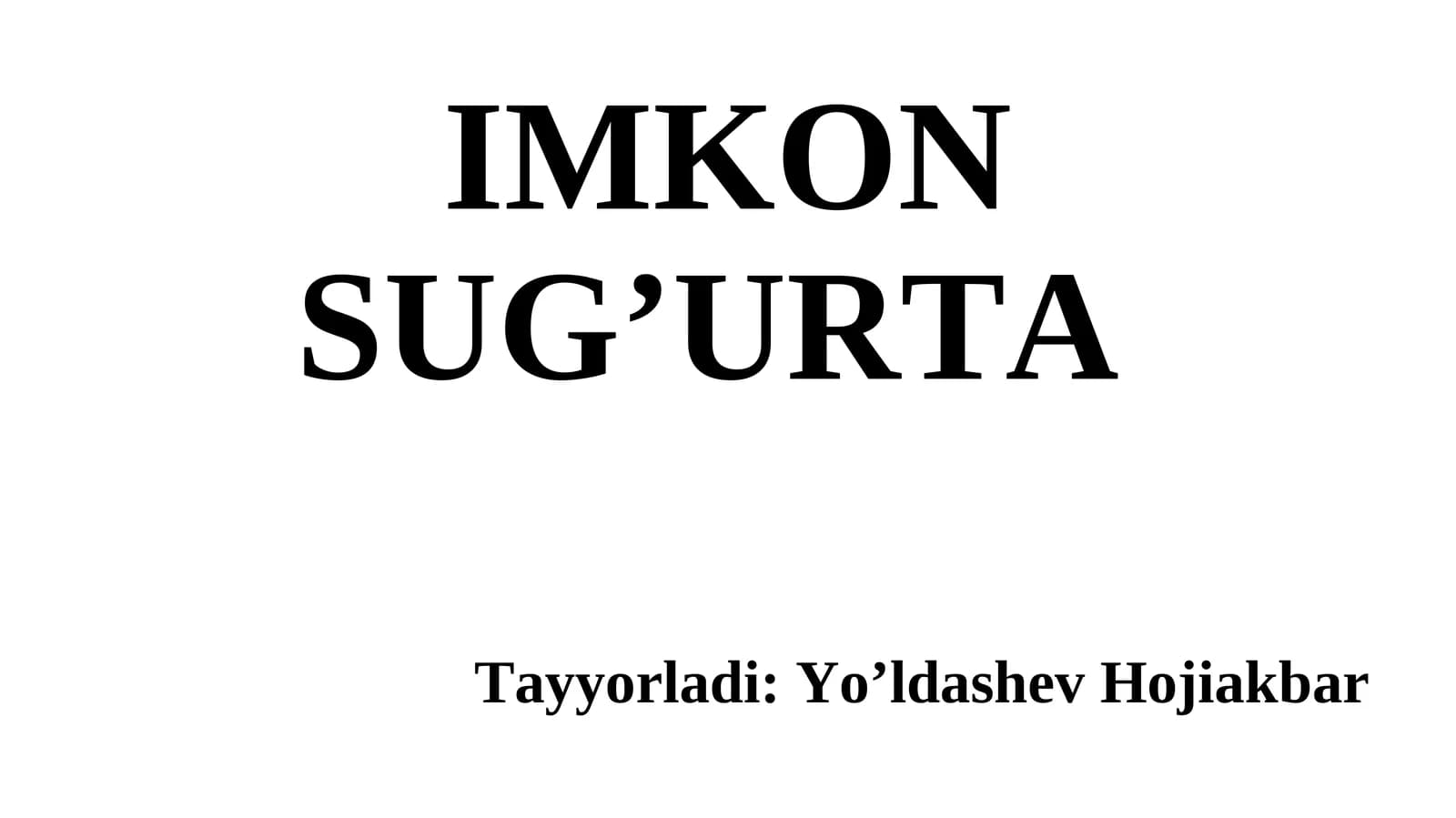 Imkon sug’urta