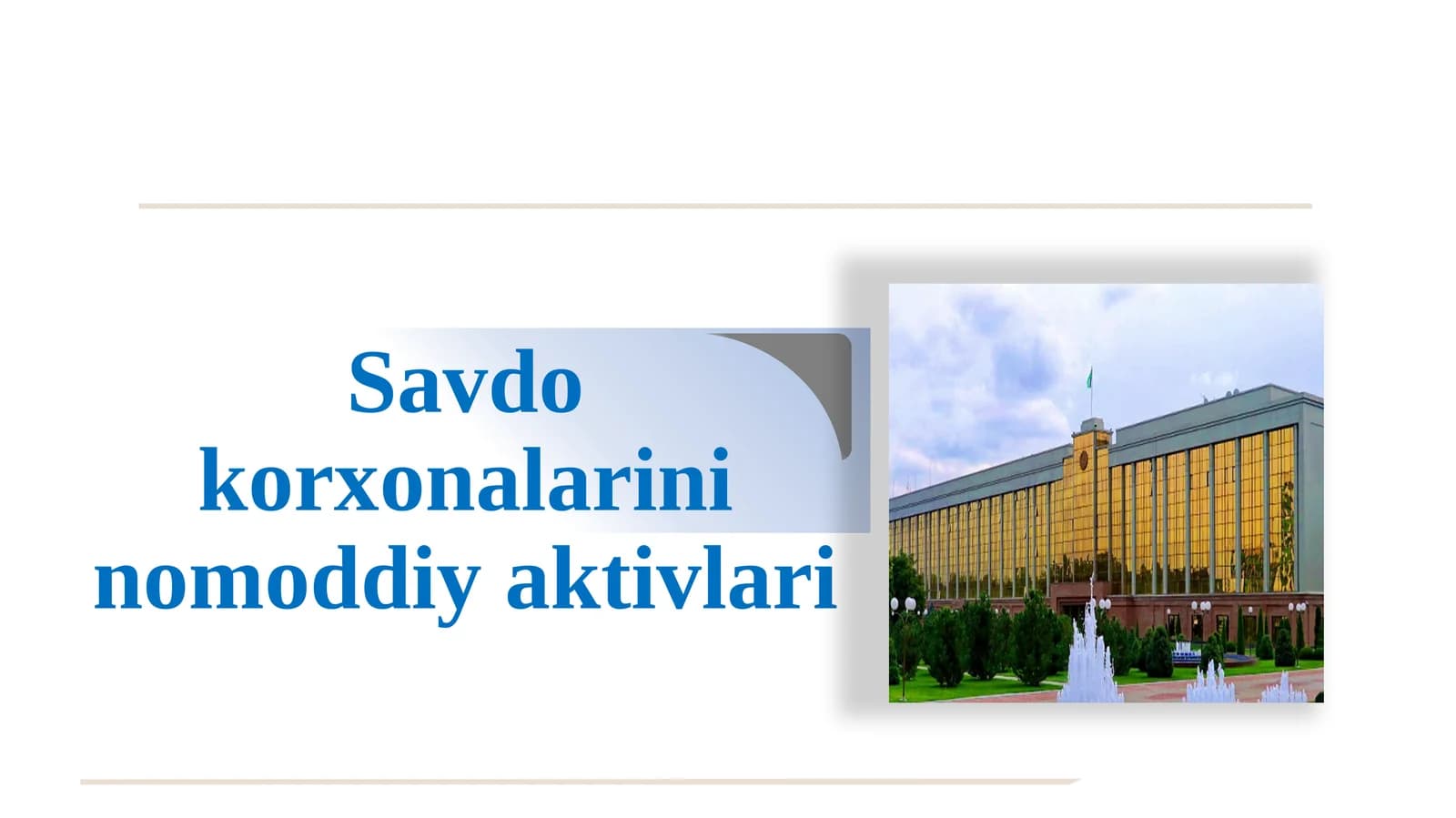 Savdo korxonalarini nomoddiy aktivlari