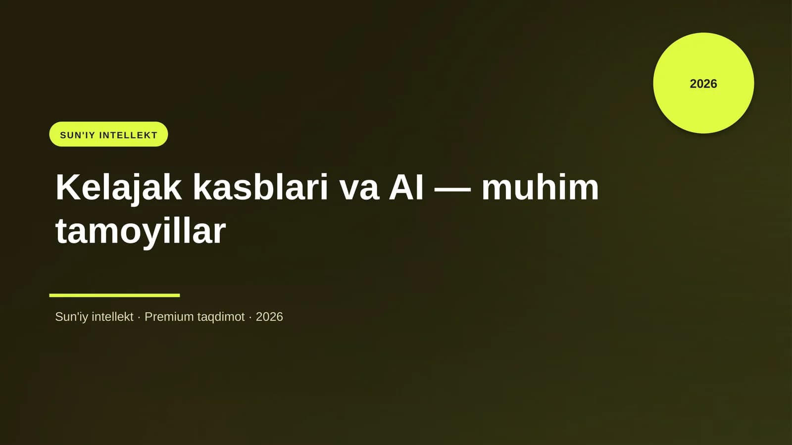 Kelajak kasblari va AI - muhim tamoyillar