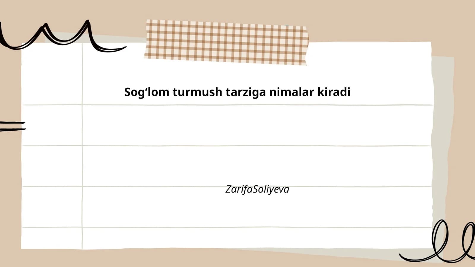 Sogʻlom turmush tarziga nimalar kiradi