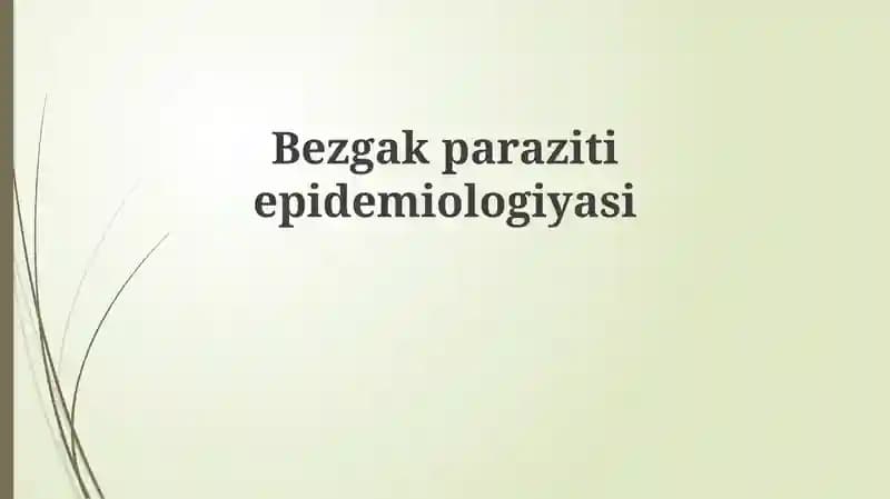 Bezgakparazitiepidemiologiyasi