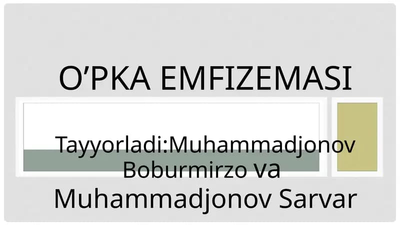 O’PKAEMFIZEMASI