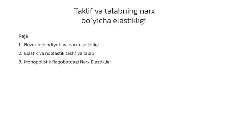 Narx boʻyicha talabning elastikligi