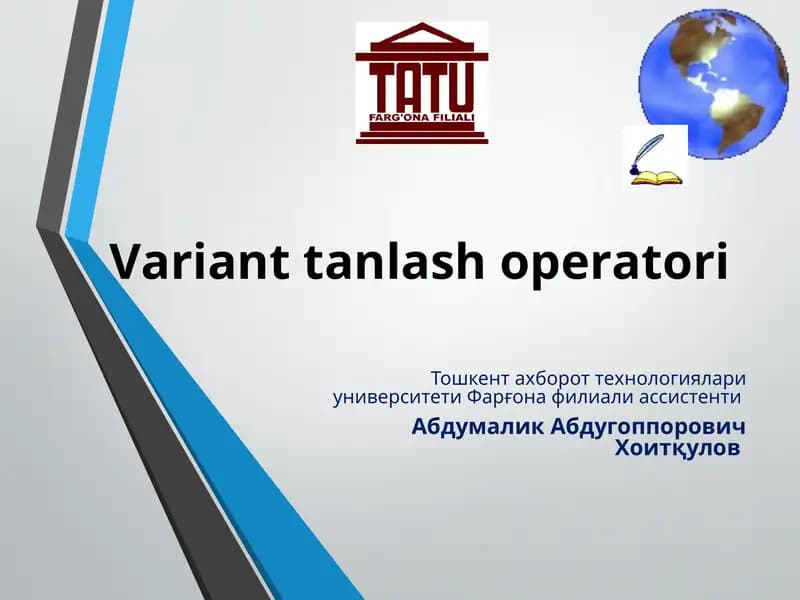Vаriаnt tаnlаsh оpеrаtоri