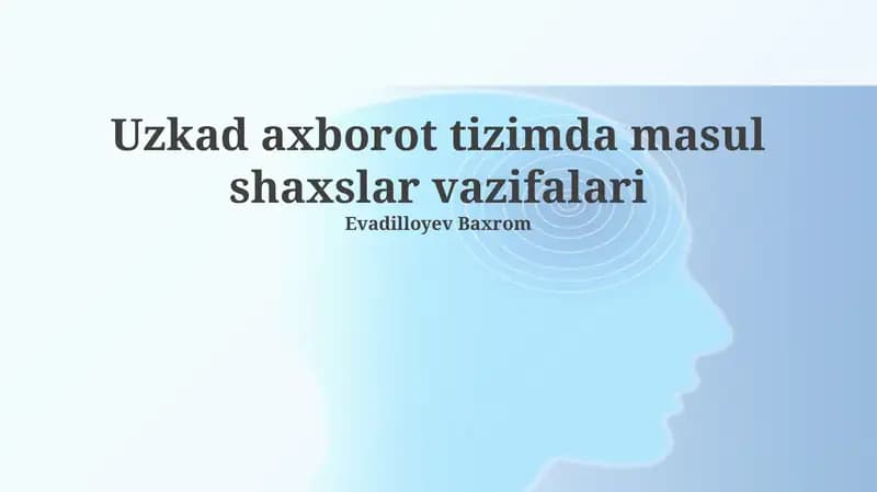 Ma'lumotlarning xavfsizligi va himoyasi