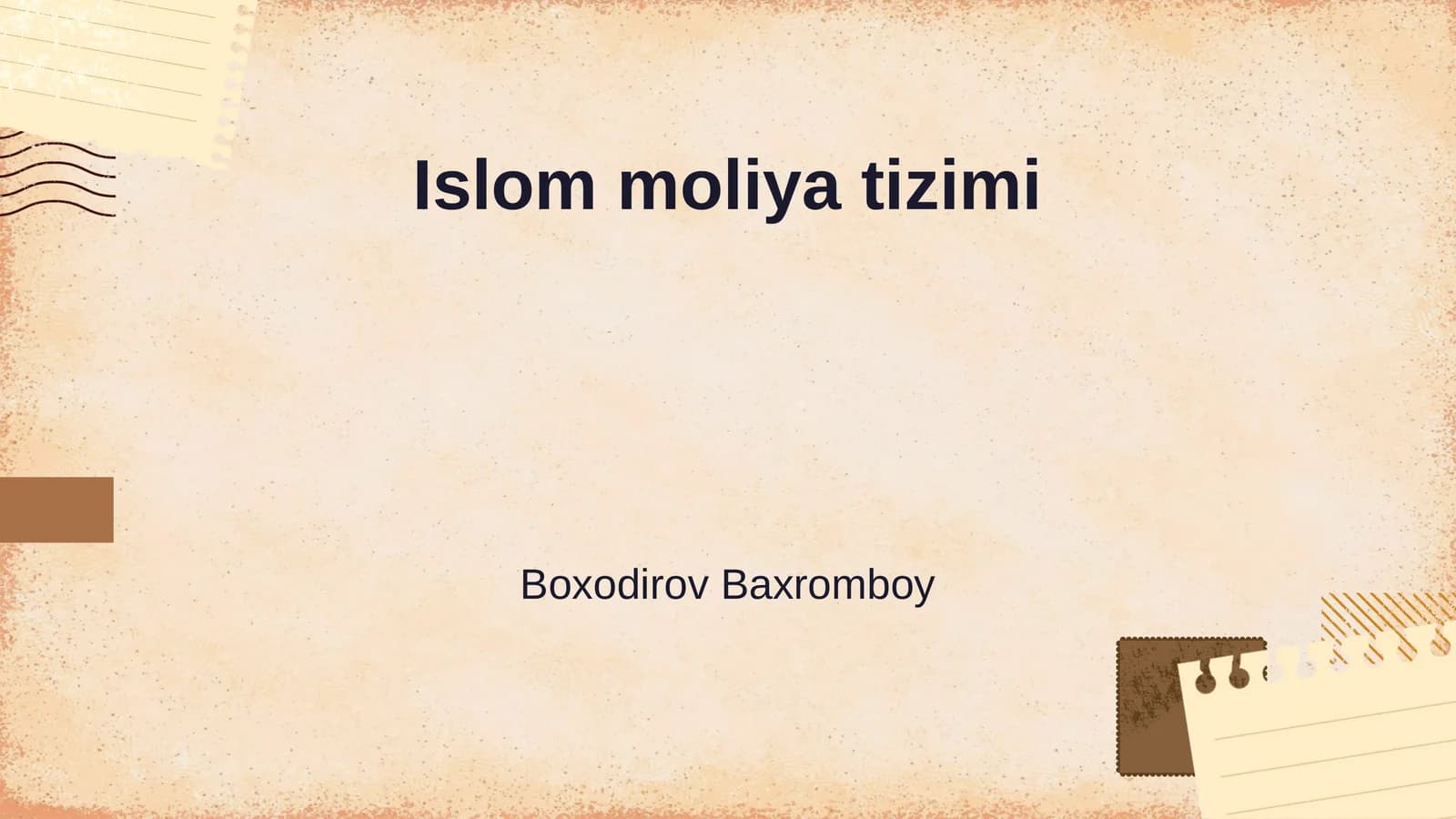 Islom moliya tizimi