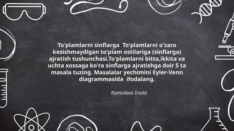 To'plamlarni sinflarga ajratish