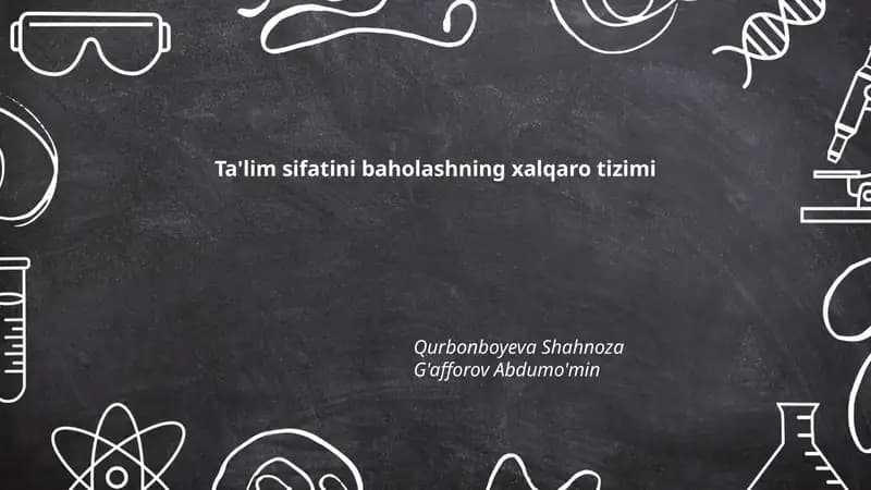 Ta'lim sifatini baholashning xalqaro tizimi