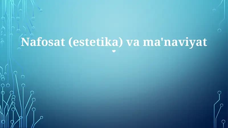Nafosat (estetika) va ma'naviyat