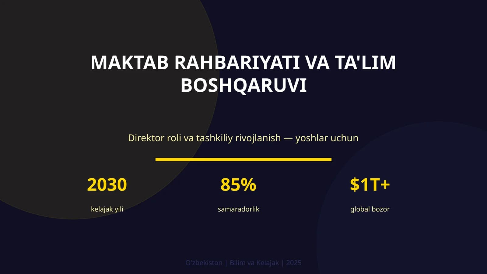 MAKTAB RAHBARIYATI VA TA'LIM BOSHQARUVI