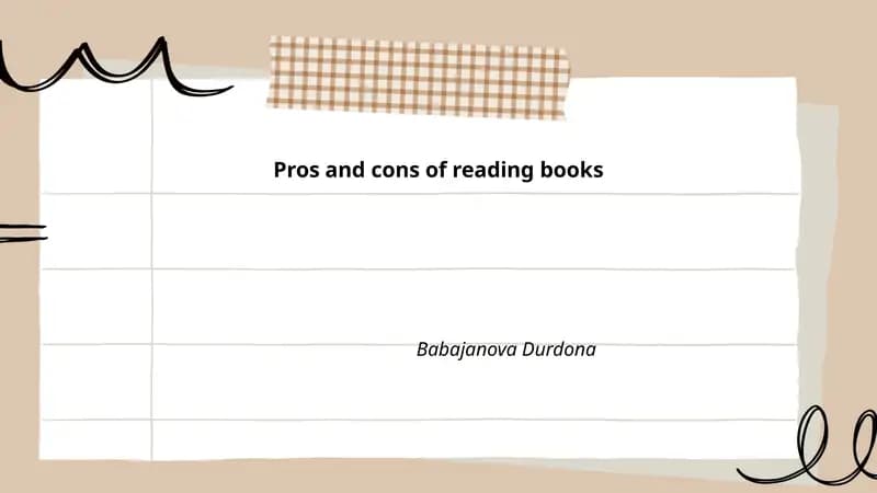 Pros and cons of reading books