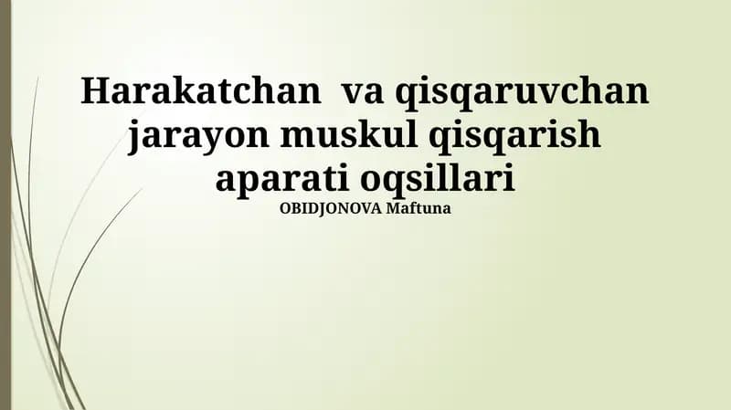 Mushak qisqarish apparati oqsillari