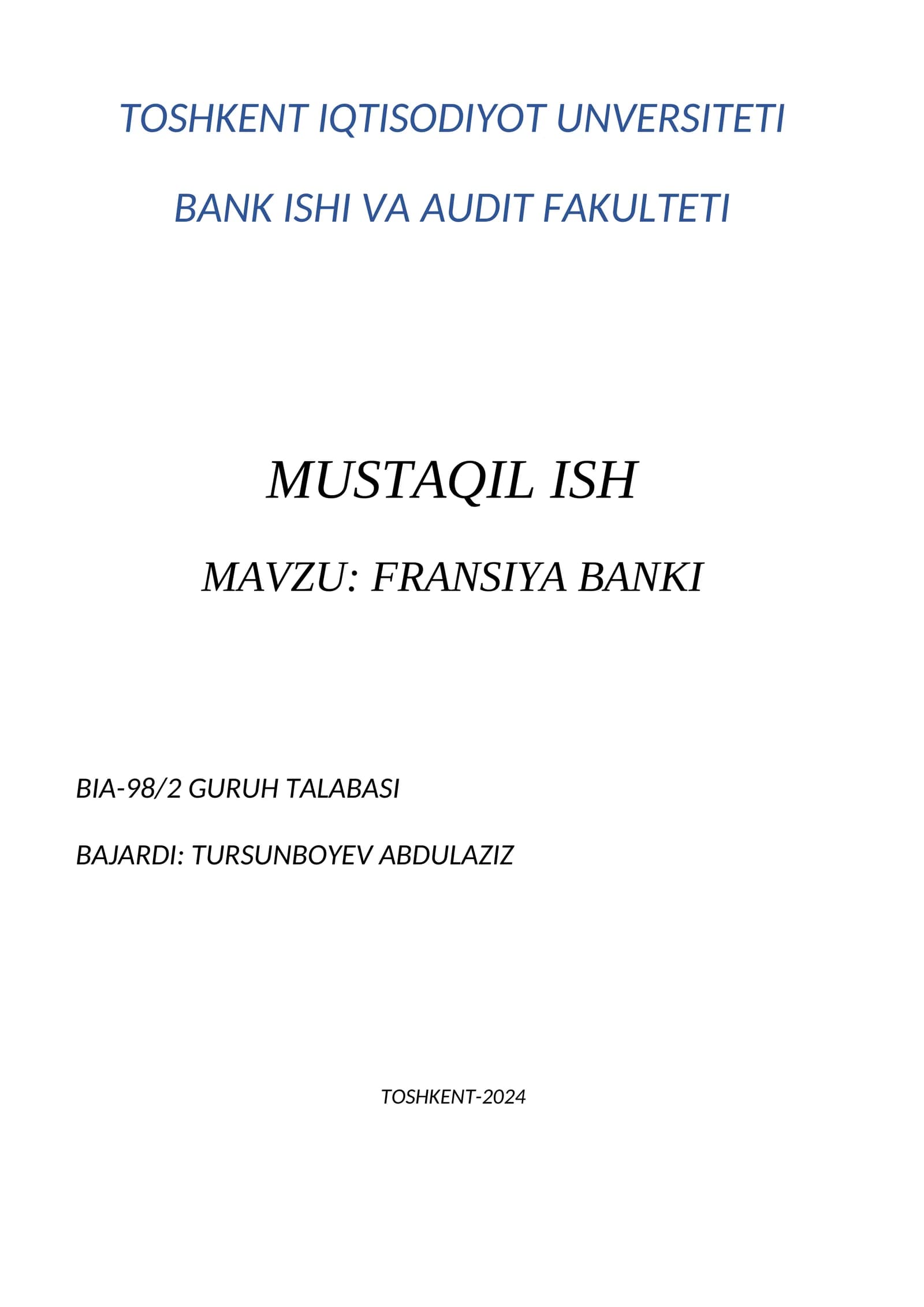 FRANSIYA BANKI