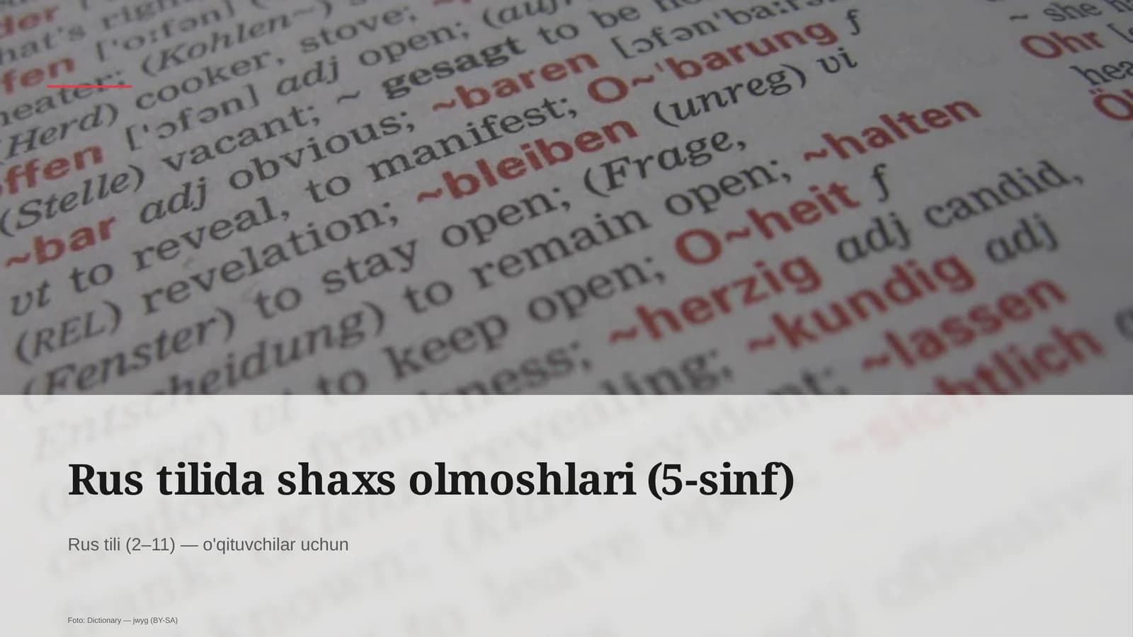 Rus tilida shaxs olmoshlari (5-sinf)
