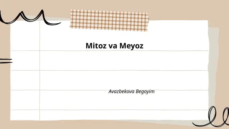 Mitoz va Meyoz