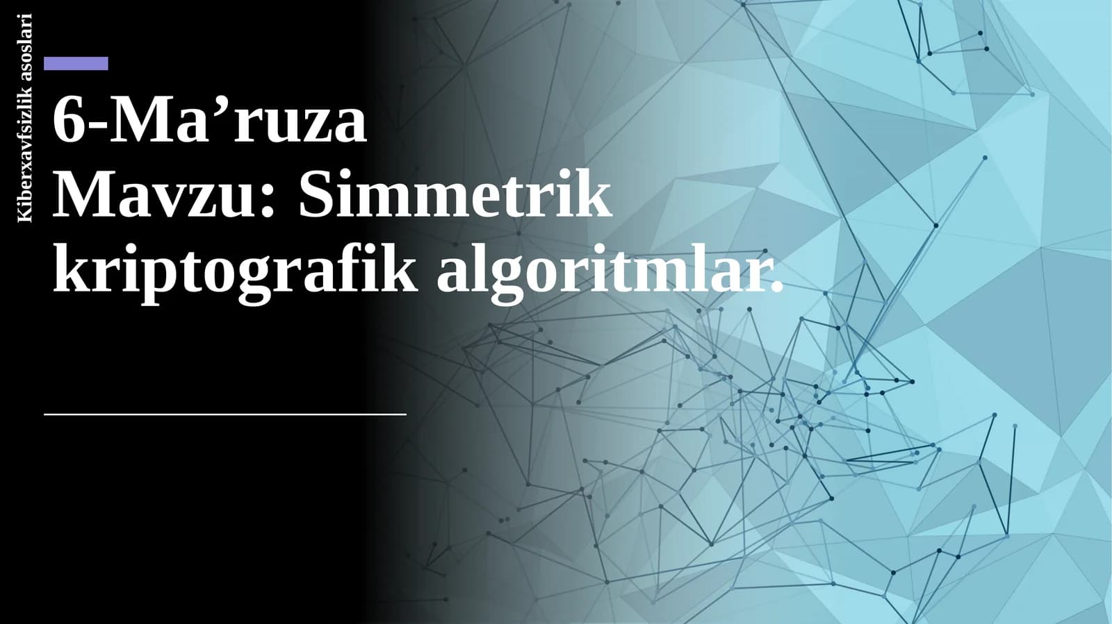 Simmetrik kriptografik algoritmlar. Kiberxavfsizlik asoslari