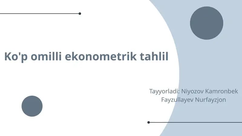 Ko'p omilli ekonometrik tahlil