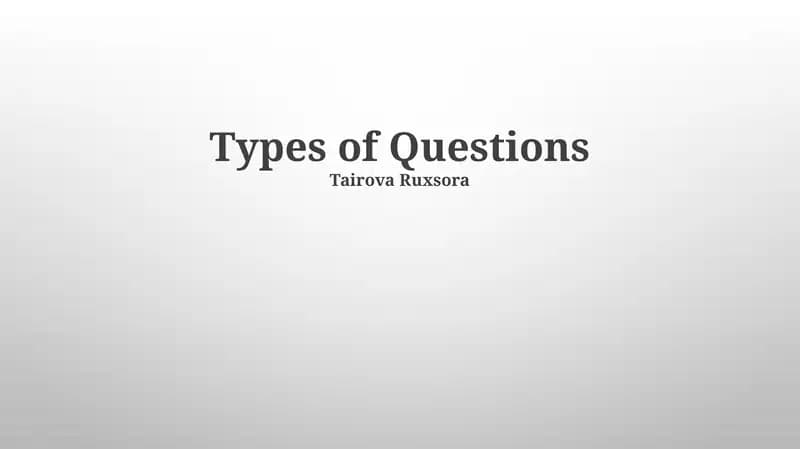 Types of Questions