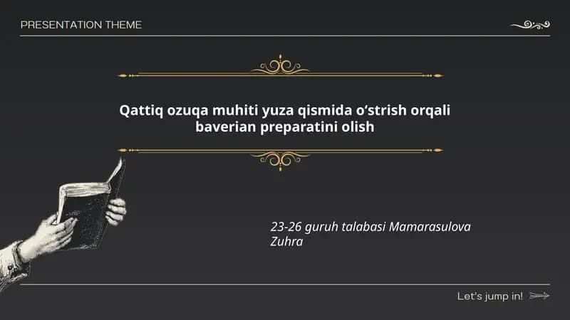 Baverian preparatini olish