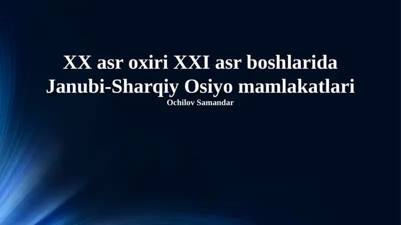 Janubi-Sharqiy Osiyo mamlakatlari