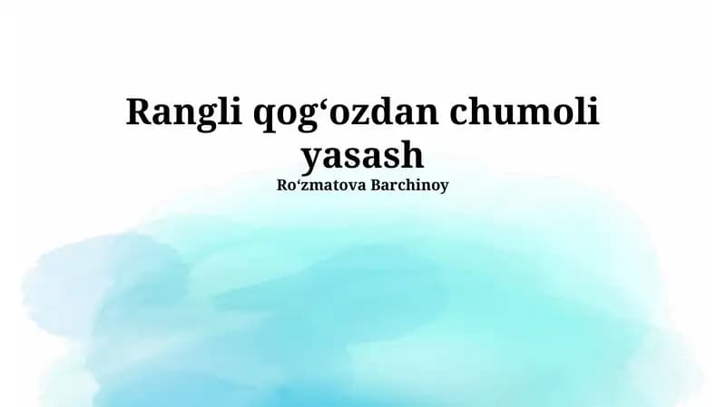 Rangli qogʻozdan chumoli yasash