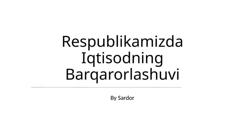 Iqtisodning Barqarorlashuvi